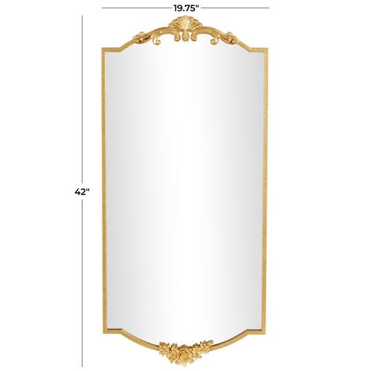 Gold Floral Embellished Metal Room Wall Mirror